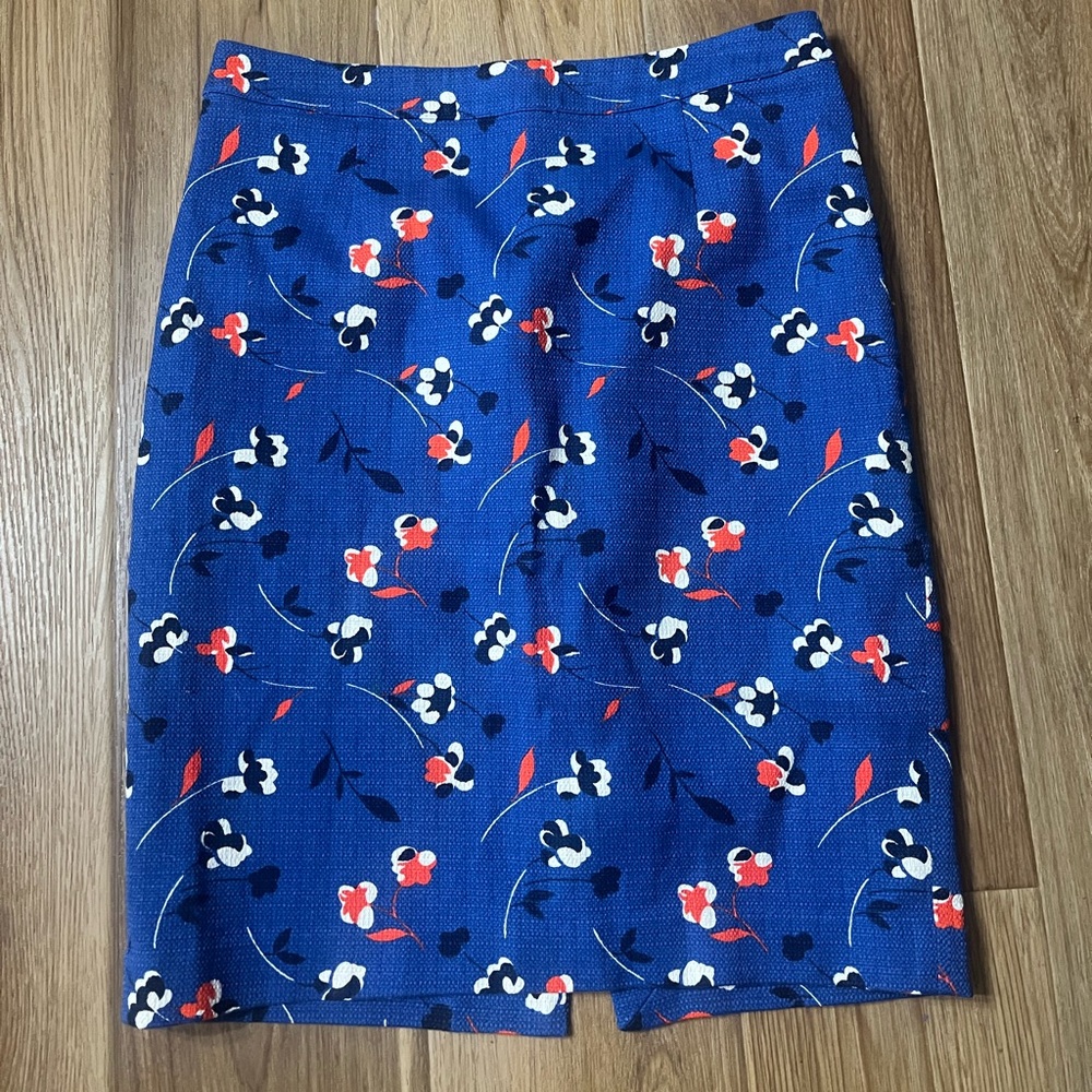 Boden Floral Blue Skirt